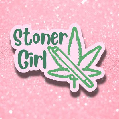 Stoner Girl Sticker- Water Bottle Sticker, Kindle Sticker, Skater Sticker - Brandi Renee Studio