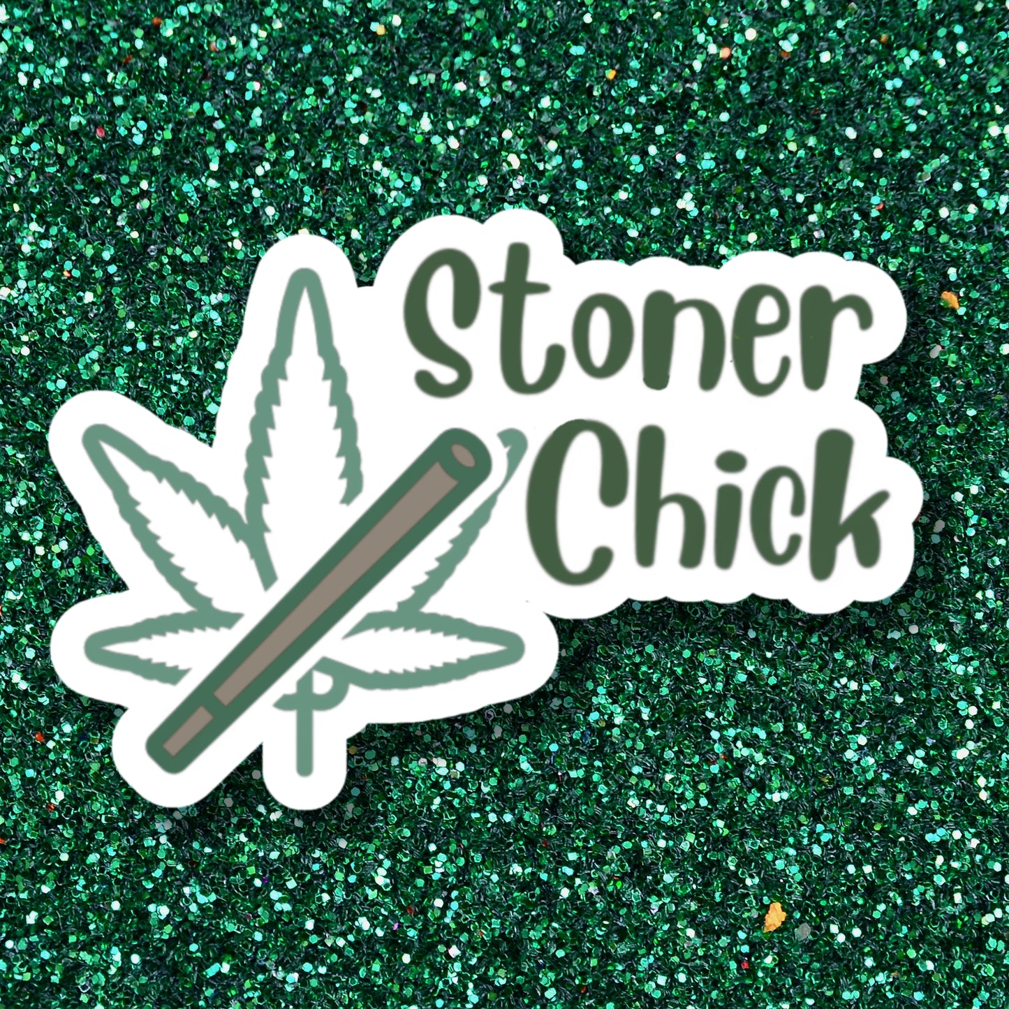 Stoner Chick Sticker- Water Bottle Sticker, Laptop Decal, Kindle Sticker - Brandi Renee Studio