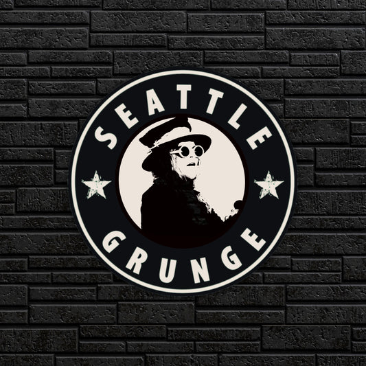 Seattle Grunge Wood Sticker-Water Bottle Sticker, Laptop Sticker, Notebook Decal - Brandi Renee Studio
